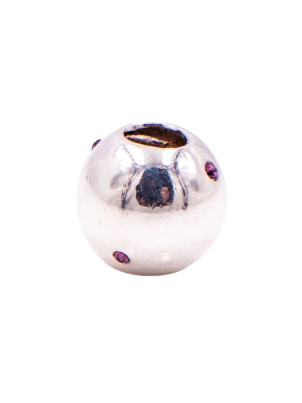Chamilia Soho Collection Roundabout Sterling Silver Fuchsia CZ Charm Bea